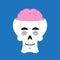 Skull and brain sleeps Emoji. skeleton head asleep emotion isolated