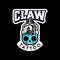Skull cartoon head with tattoo and claw machine game vector