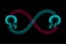 Skull couple X-ray with Infinity symbol made from spine, love concept design