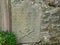 Skull and Cross Bones markings on gravestone on Lindisfarne The Holy Island