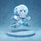 Skull Crossbones icon. Cracked blue Ice Skull Crossbones symbol on blue snow podium