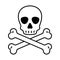 Skull crossbones icon vector Halloween logo pirate symbol bone ghost head cartoon character doodle illustration design