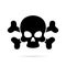 Skull and crossbones icon on a white background. Death symbol, danger or poison icon flat style for web sites. Vector