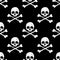 Skull and crossbones seamless background