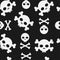 Skull and crossbones seamless pattern