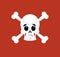 Skull and crossbones Surprised Emoji. skeleton head astonished e