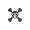 Skull and Crossbones vector icon