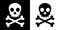 Skull crossbones vector pirate icon Halloween ghost logo graphic symbol illustration