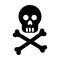 Skull danger signal icon