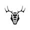 skull deer horn animal glyph icon vector illustration