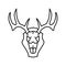 skull deer horn animal line icon vector illustration