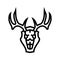 skull deer horn animal line icon vector illustration