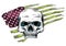 Skull design with colored american flag illustration