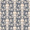 Skull face character scary holiday design ghost fantasy background vector seamless pattern