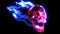 Skull in fire laser animation