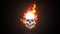 Skull with flames video animation