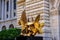 Skull golden monument with butterflies in Fontvielle, Monte-Carlo, Monaco, Cote d `Azur, French Riviera