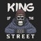 Skull gorilla king of the street vector illustration