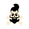 Skull hipster and bones. Beard and Crossbones. Fashionable head