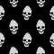 Skull ice cream with cream seamless pattern