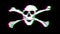 Skull icon glitch vintage effect death digital video over black background Digital glitch screaming skull illustration in the