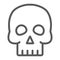 Skull line icon, halloween and horror, bones sign, vector graphics, a linear pattern on a white background.