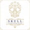 Skull logo template in retro vintage style