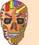 Skull mask painted sketch vector illustration clip-art