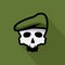 Skull in military beret vector design