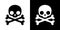 Skull pirate icon crossbones  Halloween logo symbol bone ghost character cartoon illustration doodle design