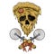 Skull pizza slice.