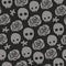 Skull rose seamless pattern. Vector background