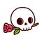 Skull with rose tattoo