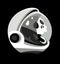 Skull in spacesuit, cosmonaut helmet, cosmonaut head, dead astronaut in outer space, vector, symbol, icon, logo, graphic