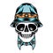 Skull summer beach vector illustration