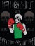 Skull T shirt Graphic Design Vintage Boxing Gloves vector illustration