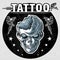 Skull tattoo machine logo design for create logo