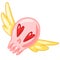 skull with wings, Creepy Valentine clipart, Spooky Valentine, Pastel Goth digital stickers, Alternative Valentine day