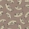 Skulls of animal seamless pattern. Doodle mammal skeleton. Hand drawn illustration on a brown background.