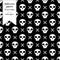 Skulls on black background halloween seamless cute and scary pattern