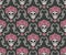 Skulls and roses damask pattern