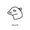 skunk icon. Trendy modern flat linear vector skunk icon on white