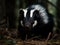 Skunk portrait created with Generative AI technology