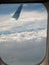 Sky above onimbus cloud from window airplane from Garuda Indonesia 2013
