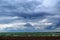 The sky above Ukrainian steppe before thunderstorm