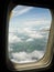Sky as seen window of an aircraft