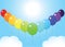 Sky balloon rainbow cloud leader