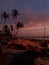 A sky beautifully coloured by the setting sun on a beach in Goa.