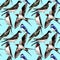 Sky bird Swallows pattern in a wildlife by watercolor style.