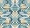 Sky blue and gray seamless flower type  pattern artwork